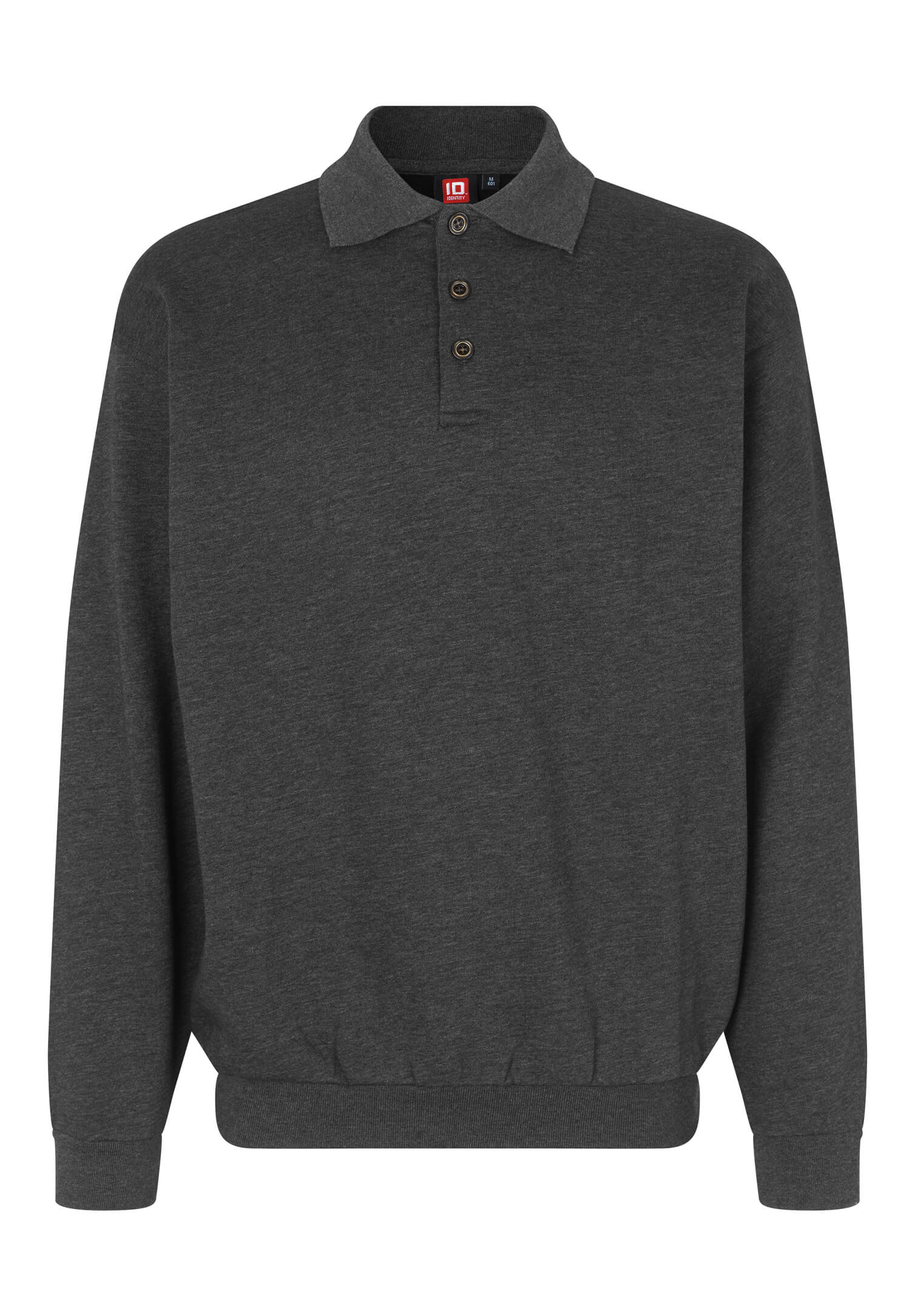 Herren Polo-Sweatshirt Comfort Fit - 2XL - anthrazit meliert